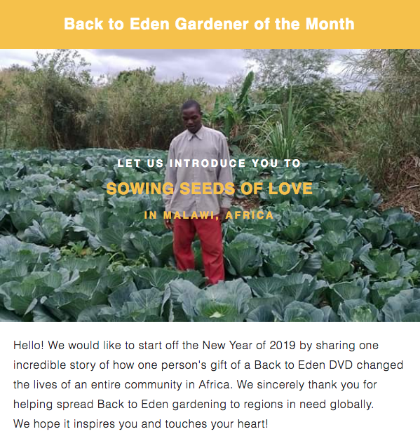 Back to Eden Garden in Africa